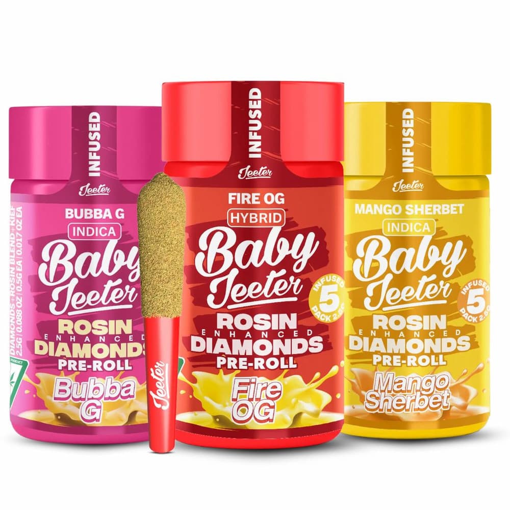 Baby Jeeter Quad Infused Pre-Rolls — 5 Pack (2500mg)